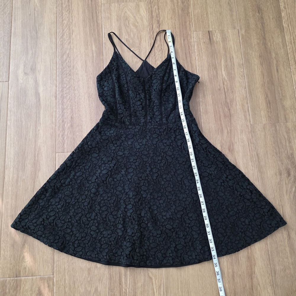 Soprano Black A-Line Lace Skater Dress In Size L - Picture 7 of 12